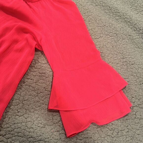 AGB Off The Shoulder Shirt Sheer See Through Size XL Bell Sleeves Bell Sleeves - Picture 6 of 6